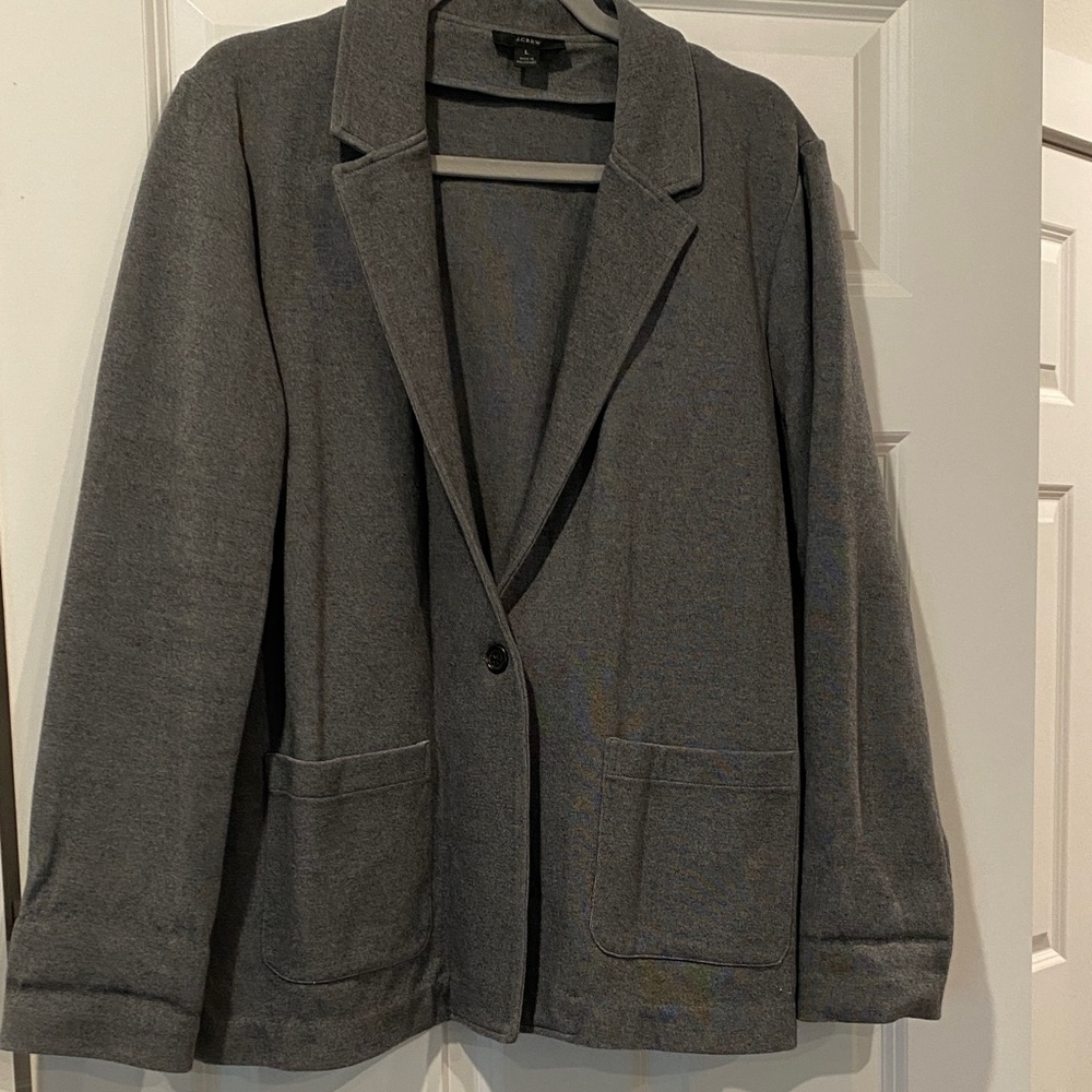 J. Crew Women's Gray Single-Button Blazer